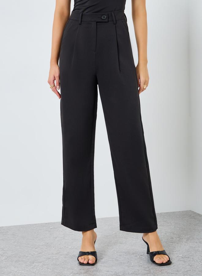Styli Women Black Wide Leg Pants - Image 2
